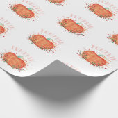 Papier Cadeau Citrouilles d'aquarelle de chute (Coin)