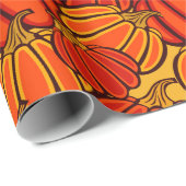 Papier Cadeau citrouilles d'automne (Coin rond)