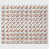 Papier Cadeau Citrouilles d'automne et feuilles d'automne Motif (Plat)