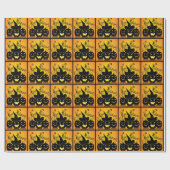 Papier Cadeau Citrouilles de Black Happy Halloween (Plat)