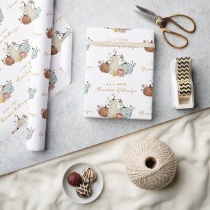 Papier Cadeau Citrouilles de l'automne personnalisées avec un no