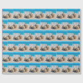 Papier Cadeau Citrouilles de plage d'Halloween (Plat)