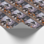Papier Cadeau Citrouilles de Schnauzer miniature Halloween (Coin)
