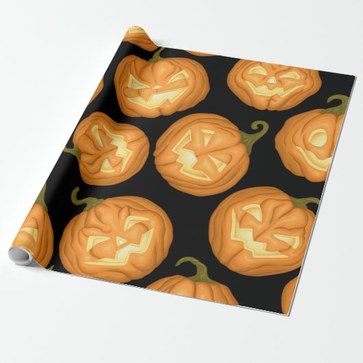 Papier Cadeau Citrouilles d'Halloween (Déroulé)