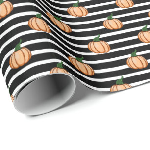 Papier Cadeau Citrouilles D'Halloween Avec Des Têtes, Thanksgivi