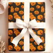 Papier Cadeau Citrouilles d'Halloween drôle Jack O'Lanterns Moti