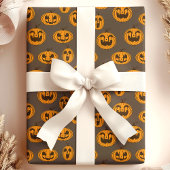 Papier Cadeau Citrouilles d'Halloween rire Jack O'Lantern Motif