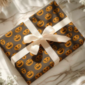 Papier Cadeau Citrouilles d'Halloween rire Jack O'Lantern Motif