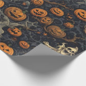 Papier Cadeau Citrouilles éffrayants et fantômes (Coin)