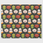 Papier Cadeau Citrouilles et gourmands d'Halloween (Plat)