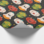 Papier Cadeau Citrouilles et gourmands d'Halloween (Coin)