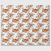 Papier Cadeau Citrouilles et Roses (Plat)