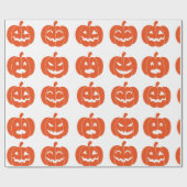 Papier Cadeau Citrouilles Grimace (Plat)