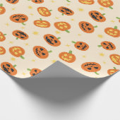 Papier Cadeau Citrouilles jetées sur fond crème doux (Coin)