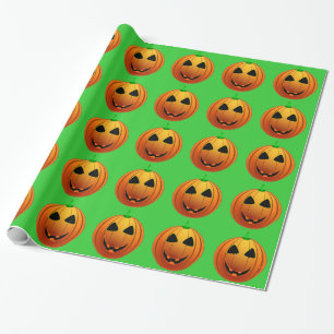Papier Cadeau Citrouilles mignons sur papier Motif Halloween