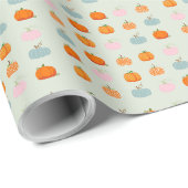 Papier Cadeau Citrouilles Multicolores Motif (Coin rond)