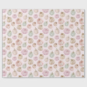 Papier Cadeau Citrouilles pastel en rose (Plat)