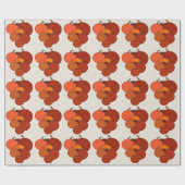 Papier Cadeau Citrouilles texturés aux araignées floues (Plat)