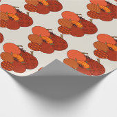 Papier Cadeau Citrouilles texturés aux araignées floues (Coin)