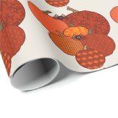 Papier Cadeau Citrouilles texturés aux araignées floues (Coin rond)