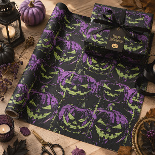 Papier Cadeau Citrouilles violettes Halloween gothique