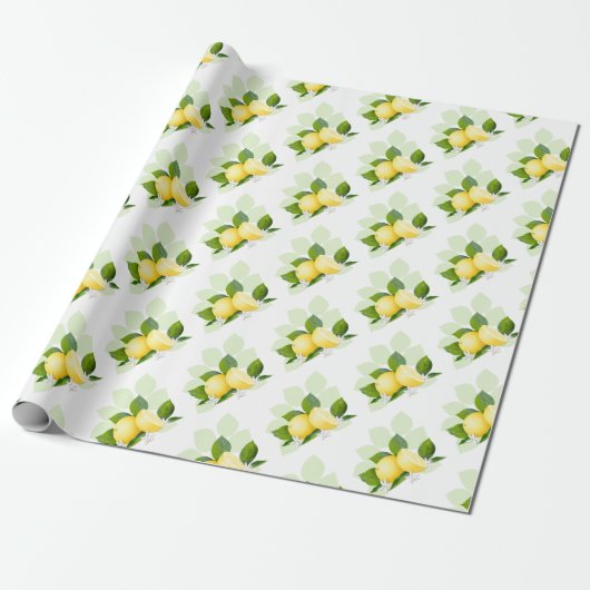 Papier Cadeau Citrus citron Fruit Botanique (Déroulé)