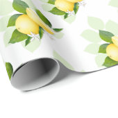 Papier Cadeau Citrus citron Fruit Botanique (Coin rond)