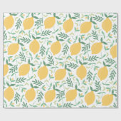 Papier Cadeau Citrus de citron jaune Motif de verdure estivale m (Plat)