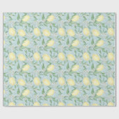 Papier Cadeau Citrus jaune citron frais (Plat)