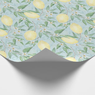Papier Cadeau Citrus jaune citron frais
