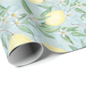 Papier Cadeau Citrus jaune citron frais (Coin rond)