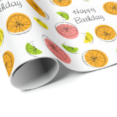 Papier Cadeau Citrus Multi 'Joyeux Anniversaire' (Coin rond)