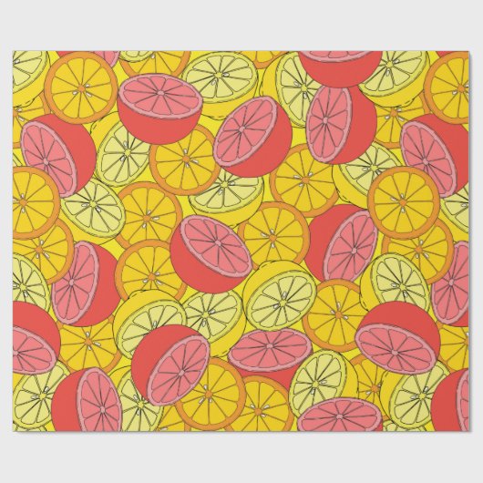 Papier Cadeau Citrus sans soudure motif beaucoup d'oranges, citr (Plat)