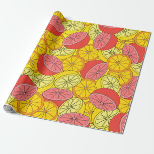 Papier Cadeau Citrus sans soudure motif beaucoup d'oranges, citr