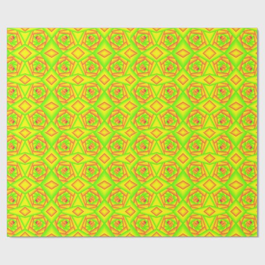 Papier Cadeau Citrus vert orange jaune ombre abstrait Conception (Plat)