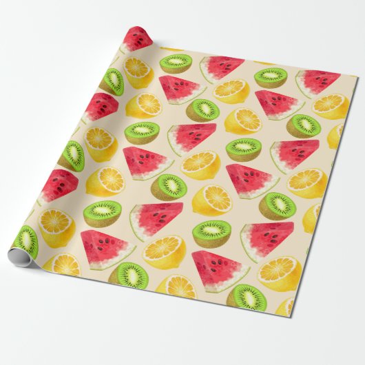 Papier Cadeau Citrus Wrapping Paper (Déroulé)