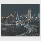 PAPIER CADEAU CITY BUILDINGS DURING NIGHT TIME (Plat)