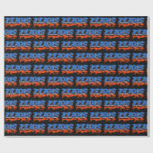 Papier Cadeau Claa prénom Graffiti blue orange (Plat)