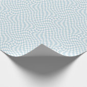Papier Cadeau Clair Retro Blue Pastel Warped Checkerboard (Coin)