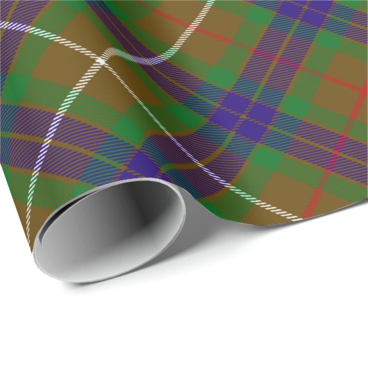Papier Cadeau Clan Fraser Chasse Tartan (Coin rond)