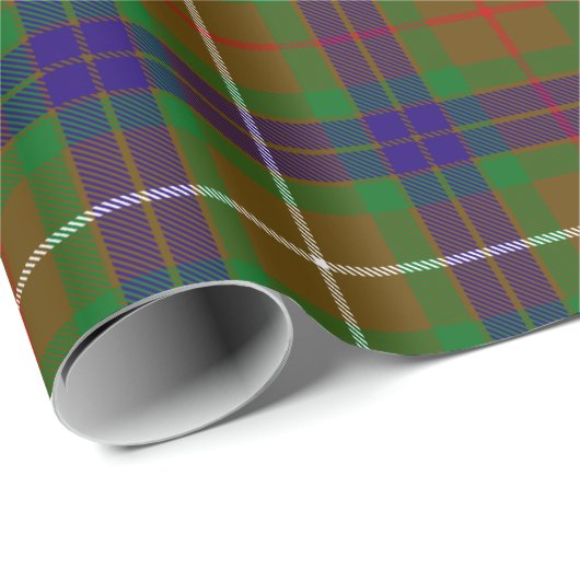Papier Cadeau Clan Fraser Chasse Tartan (Coin rond)