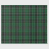 Papier Cadeau Clan MacLean Tartan de chasse verte et noire (Plat)