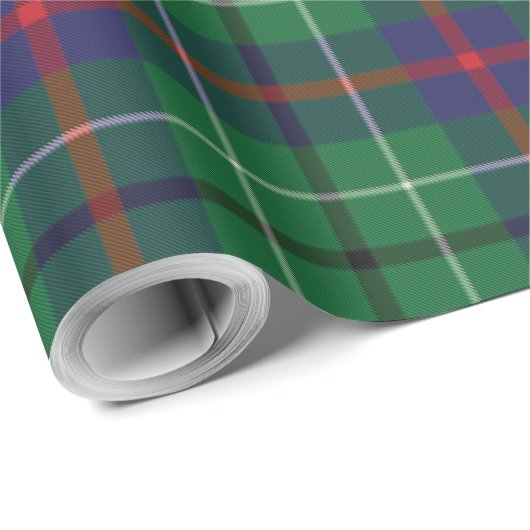 Papier Cadeau Clan Plaid Duncan Green Purple Tartan (Coin rond)