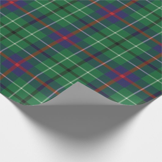 Papier Cadeau Clan Plaid Duncan Plaid Vert Bleu Rustique Tartan (Coin)