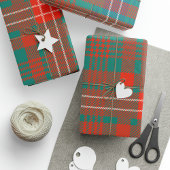 Papier Cadeau Clan Plaid Wilson Orange Blue Check Tartan