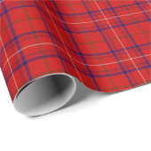 Papier Cadeau Clan Rose Tartan Plaid (Coin rond)