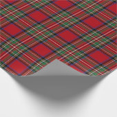 Papier Cadeau Clan Rustique Noir Rouge Tartan Plaid (Coin)