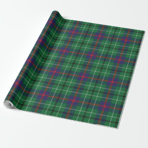 Papier Cadeau Clan Rustique Plaid Duncan Green Blue Tartan