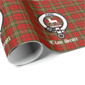 Papier Cadeau Clan Scott Crest Badge & Tartan (Coin rond)