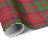 Papier Cadeau Clan Shaw Scottish Red et Green Tartan (Coin rond)